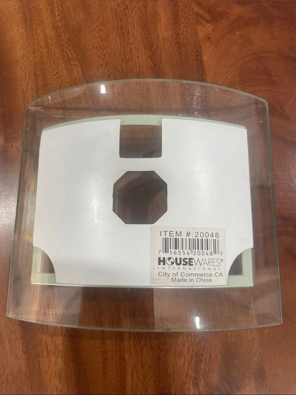 Glass Curved Photo Frame - Clear Silver Accent